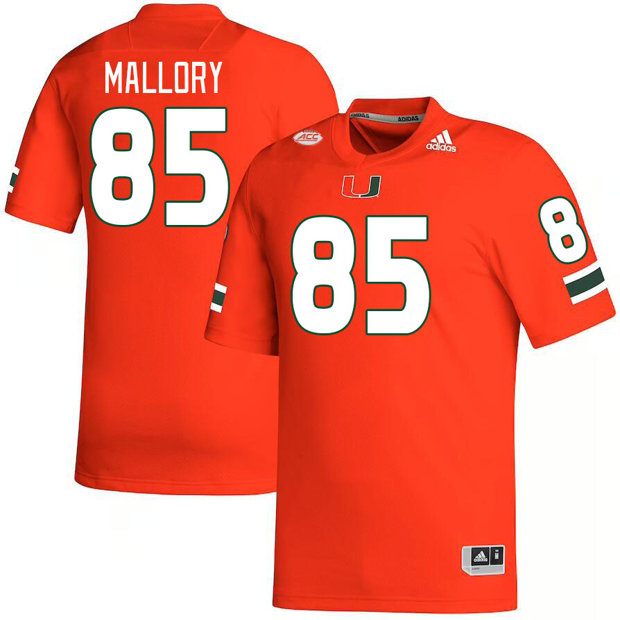 #85 Will Mallory Miami Hurricanes Jerseys Football Stitched-Orange